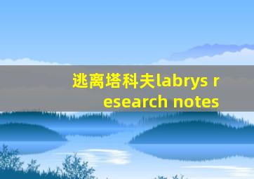 逃离塔科夫labrys research notes